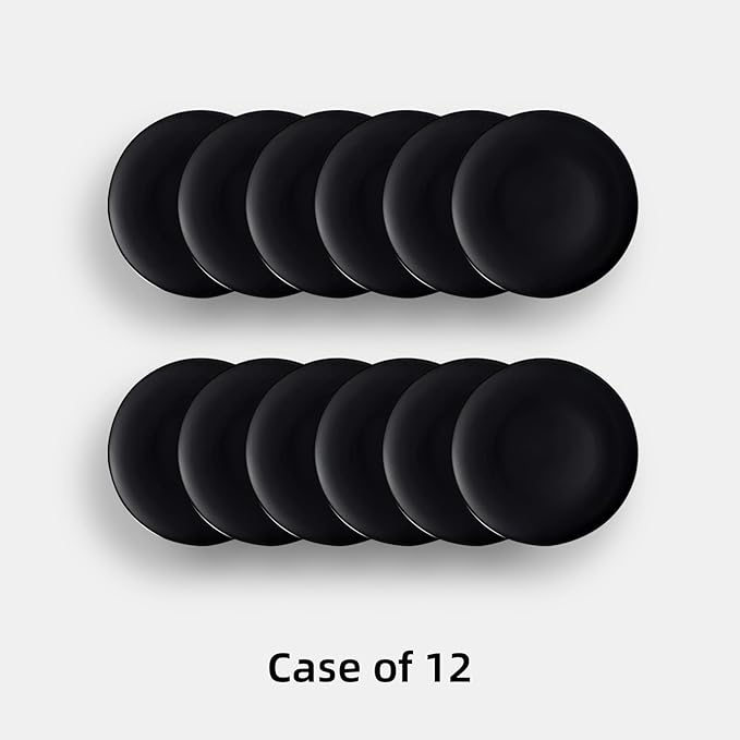 Stoneware Coupe Commercial Grade Dinnerware, Matte Black, Plate 11.25", Case of 12