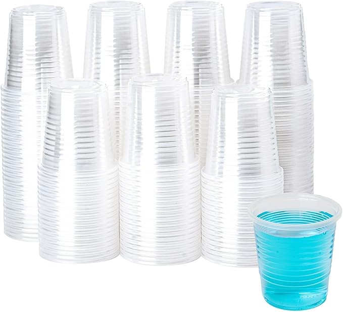 YEEHAW 3 oz Disposable Plastic Cups, 500 Pack, BPA-Free, Clear, Bathroom Mouthwash Cups, Ideal for Parties and BBQ
