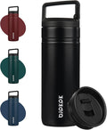 BJPKPK Insulated Water Bottle with 2 Lids,20 oz Double Wall Stainless Steel Vacuum Tumbler Travel Coffee Mug,Wide Mouth Thermal Cup,Black