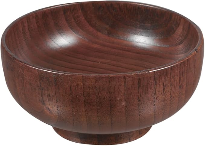Large 16cm Wooden Salad Bowl Heat-resistant Wood Serving Bowl for Kitchen and Dining Multipurpose Food for Salad Fruit and Bread Sturdy Smooth Finish