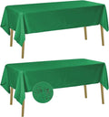 Fokitut 2 Pack Waterproof Rectangle Tablecloth, 60x102 Inch, Stain Resistant and Wrinkle Polyester Table Cloth, Fabric Table Cover for Kitchen Dining, Wedding, Party, Holiday Dinner-Emerald