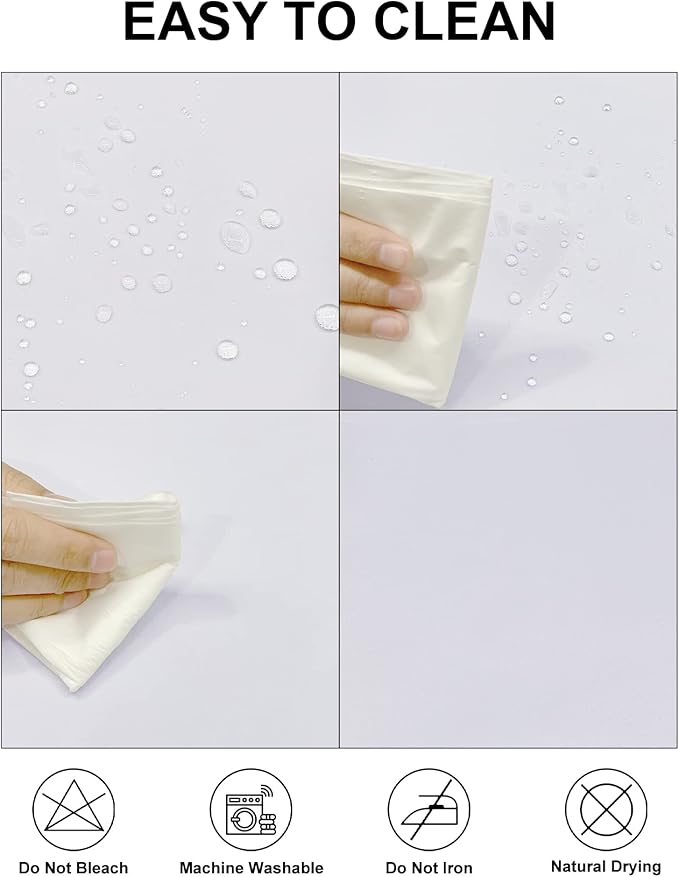 Fokitut 6 Pack Waterproof Round Tablecloth, 108 Inch, Stain Resistant and Wrinkle Polyester Table Cloth, Fabric Table Cover for Kitchen Dining, Wedding, Party, Holiday Dinner-White