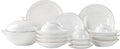 Fine Bone China Dinnerware Set,Porcelain&Ceramic Dinnerware Sets,Bone Stoneware&Ceramic Cookware Tableware Set Includes Dinner Plates|Spoons|Pasta Bowls|Soup Pot|Chopsticks (16PCS * 4-Person Set)