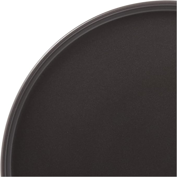Stone Lain Coupe - Celina Stoneware Round Dinner Plates Set, 4-Piece, Black Matte