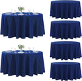 Fokitut 6 Pack Round Tablecloth, 120 Inch, Stain Resistant and Wrinkle Polyester Table Cloth, Fabric Table Cover for Kitchen Dining, Wedding, Party, Holiday Dinner-Royal Blue