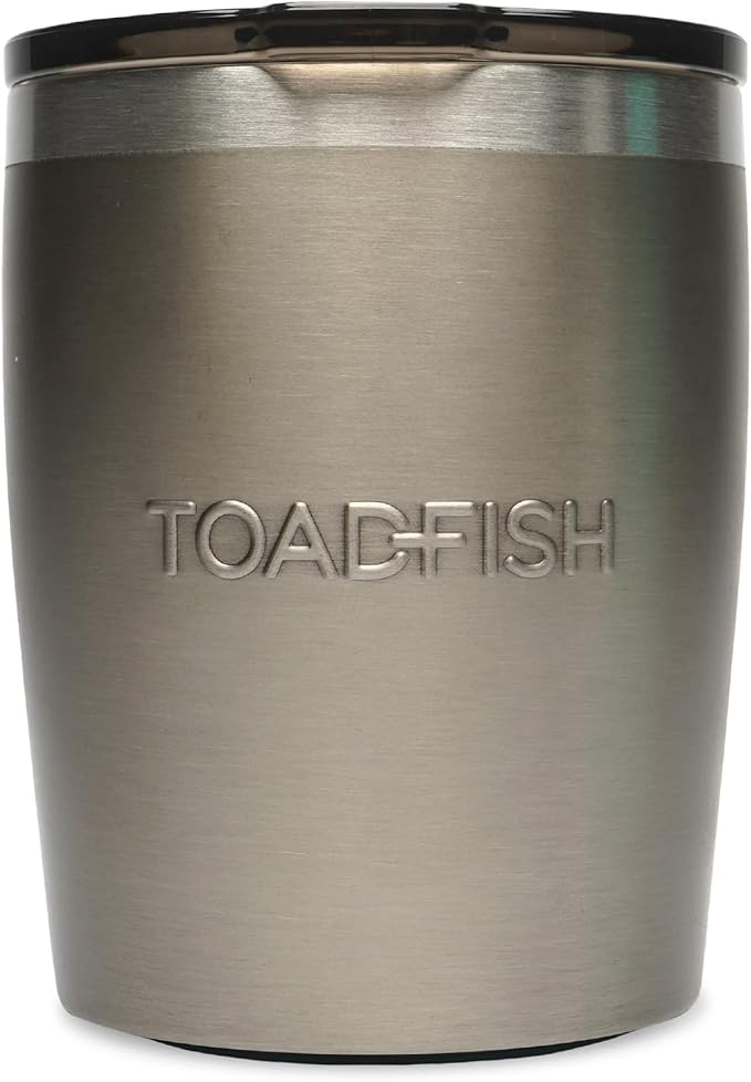 Toadfish Non-tipping 10oz Double Wall Insulated Stainless Steel Rocks Tumbler w/ East Slide Lid - Graphite