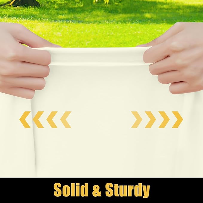 Smiry Rectangle Picnic Table Cloth, Waterproof Elastic Fitted Tablecloths for 4 Foot Tables, Washable Polyester Table Cover for Camping, Indoor and Outdoor (Beige, 30"x48")