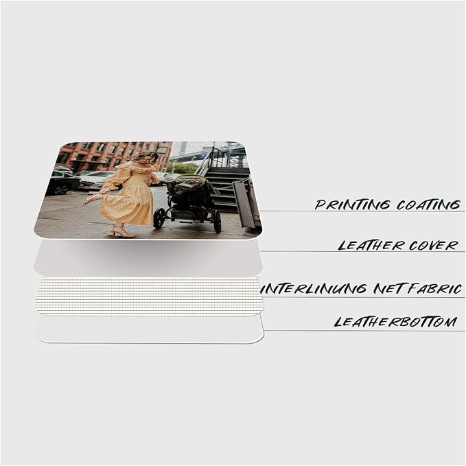 Personalized Coasters, Custom Coaster, Leather, Add Your Image, 4 inches (Set of 4, Square)