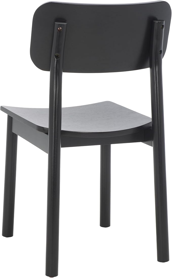 SAFAVIEH Home Collection Egon Coastal Black/Natural Dining Chair Set of 2