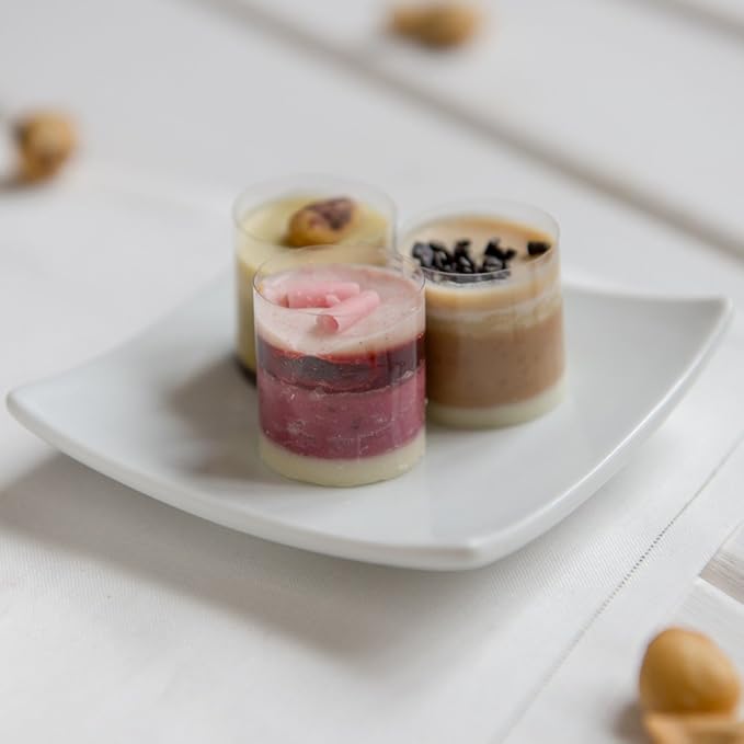 Restaurantware-3 Inch Square Mini Plates, 10 Square Small White Plates For Appetizers - Microwavable, Oven-Safe, White Porcelain Appetizer Plate, Won't Chip, For Appetizers Or Desserts