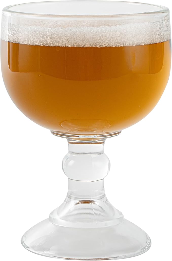 Restaurantware-Vetri 18 Ounce Schooner Beer Glasses, 6 Stemmed Shrimp Cocktail Glasses - No Lead, Dishwashable, Clear Glass Goblets, Suitable For Coronitas, Margaritas, Tequila, Or Whiskey Sour