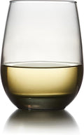 Libbey 231SM Stemless Wine Glasses Set of 12, Moonstone Grey, Restaurant Quality Red and White Wine Glasses, Drinking Glasses Set for Large Gatherings