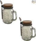 Kaya Commodities Modern Minimalist Overnight Oats Jars (2 Pack, 16 oz, BPA Free, Glass & Bamboo, Leakproof, Microwave & Freezer Safe)