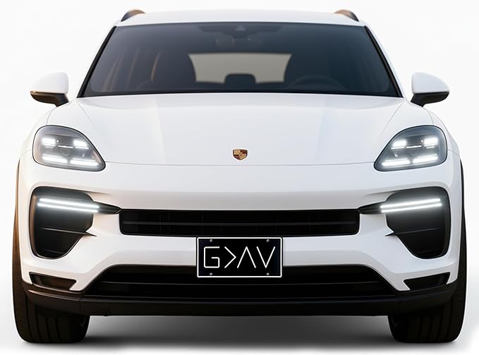 Autobase Black Metal Decorative Front License Plate (6" x 12") | Embossed G>^V - God is Greater Than The Highs and Lows | Vanity Car Tag for The Front of Vehicles