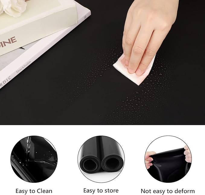 Gartful Oversize Silicone Mat for Crafts, 31.5 x 23.6 inches 1.2mm Thick Silicone Craft Pad for Jewelry Casting Resin Molds, Countertop Protector, Nonstick Placemat, Counter Table Mat, Black