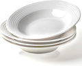 8.7-inch Wide Rim Ceramic Soup Bowl - Lead-Free White Pasta Bowls for Spaghetti, Salad, Stew, Rice Microwave & Dishwasher Safe - Scratch-Resistant & Heatproof Design Set of 4