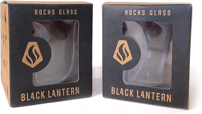 Black Lantern Forest Animal Whiskey Glass Set of 2 – 11oz Old Fashioned Rocks Glasses for Men | Wildlife & Nature Themed Barware for Bourbon, Scotch & Cocktails | Dishwasher Safe Gift Ready