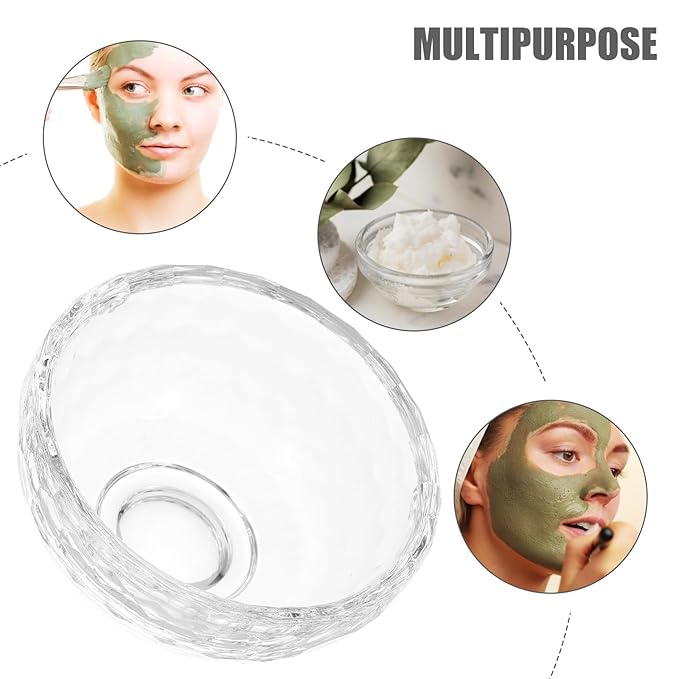Glass Facial Bowl Smooth Surface Essential Oil and Mask Mixing Bowl Portable Spa and Glossy Finish and Easy Cleaning
