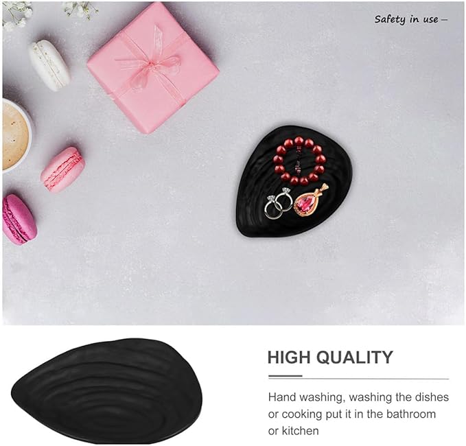 Black Melamine Sushi Plates 2pcs Set, Sturdy Commercial-grade Tableware, Snack and Appetizer Serving Trays for Household and Restaurant Use