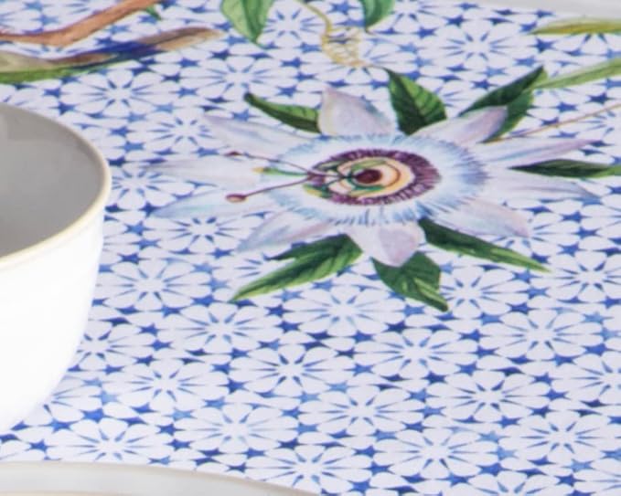 Maison d' Hermine Table Cloth Rectangle Table 100% Cotton 54 x 72 Inches Tablecloth Reusable Decorative for Dining Room Farmhouse Home Valentines Day Decorations Spring Summer - Passiflora