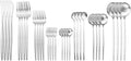 JASHII 32-Piece Tableware Set Stainless Steel Flatware Set with Coffee Spoon Long Handle Spoon Premium Cutlery Service for 4 Satin Finish Utensils for Home (Silver)