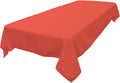 LA Linen Polyester Poplin Washable Rectangular Tablecloth, Stain and Wrinkle Resistant Table Cover 60x84, Fabric Table Cloth for Dinning, Kitchen, Party, Holiday 60 by 84-Inch, Coral