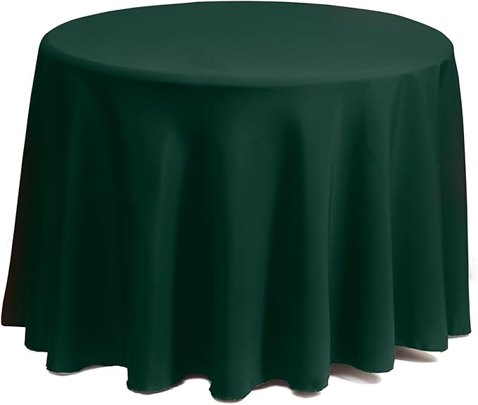 Gee Di Moda Round Tablecloth - 70 Inch Hunter Green Round Table Cloth for 24 to 48 Inch Round Tables - Heavy Duty Washable Fabric - for Buffet Table, Holiday Party, Dinner, Wedding & Baby Shower