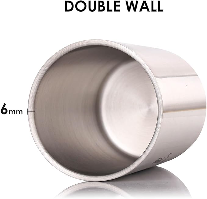 Double Wall Utensil Holder - 304 Stainless Steel Sleek Kitchen Utensil Holder for Countertop, Spatula Spoon Storage Organizer, Large Cooking Utensil Caddy Counter, Shining Utensil Crock, Mirror Polish