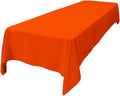 LA Linen Polyester Poplin Washable Rectangular Tablecloth, Stain and Wrinkle Resistant Table Cover 60x144, Fabric Table Cloth For Dinning, Kitchen, Party, Holiday 60 by 144-Inch, Orange