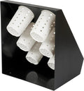 Restaurantware-Met Lux 13.78 x 11.42 x 15.94 Inch Flatware Organizer, 1 Standing Cutlery Holder - Includes 6 Plastic Cylinders, Perforated Design, Black Plastic Utensil Holder, For Breakroom