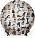 Ceramic Display Plate, Dog Lover Ceramic Hanging Decorative Plate, Austratlian Shepherd Pet Italian Mastiff, 8 Inch, Household Custom Ceramic Plate, Brown Black