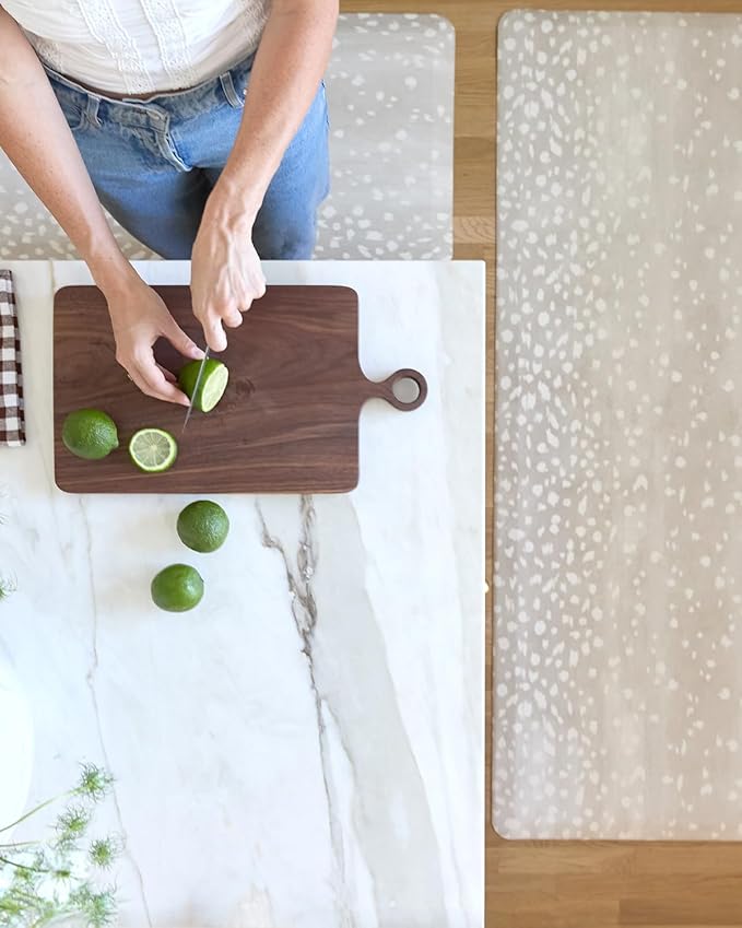 House of Noa Nama Standing Mat – Anti-Fatigue Cushioned Kitchen Mats for Floor | Ergonomic Bounce-Back Foam Kitchen Mats | Anti-Fatigue Mats for Kitchen & Standing | Fawn Shea | 22"x54"