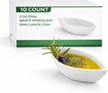 Restaurantware-2 Ounce Dipping Sauce Bowls, 10 Canoe Shape Dipping Sauce Dishes - Microwave-Safe, Oven-Safe, White Porcelain Small Dishes, Chip-Resistant, For Sauces Or Individual Portions