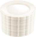 DaYammi 60PCS Ivory Plastic Plates, Party Plates Disposable Heavy Duty Disposable Plates Premium 7.5inch Ivory Dessert Cake Salad Appetizer Plate Hard Plastic Platos Disposable for Party Wedding