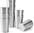 10 Pack 12 oz Stainless Steel Insulated Cup, Honeycomb Double Wall Vacuum Small Metal Cup, Reusable Camping Cups Unbreakable Indoor Outdoor for Party, Home, Office, BBQ, Silver