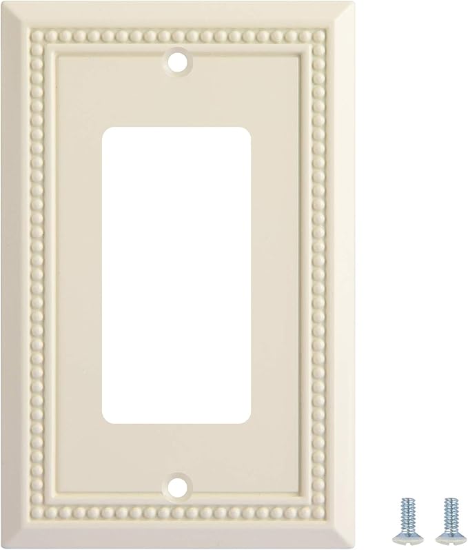 Henne Bery Sunken Pearls Heavy Duty Switch Plate/Wall Plate/Outlet Cover (Single Decorator 3PK, Light Almond)