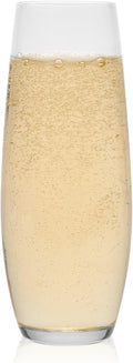 Libbey Stemless Flute Glasses, 9.6-ounce, Set of 6