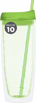 Custom Tall Orbit Acrylic Tumblers 20 oz. Set of 10, Personalized Bulk Pack - Perfect for Iced Coffee, Soda, Other Hot & Cold Beverages - Lime Green