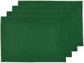Solino Home Linen Cloth Placemats Set of 4 - 100% Pure Linen Pine Green Placemats 14 x 19 Inch - Fete