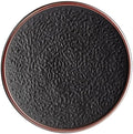 Heika Black Matte Textured Stoneware Dinner Plate, 11 Inch Coupe Style, Round, Banded Rim, Oven Safe, 12 per Case