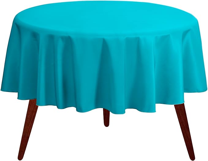 Gee Di Moda Round Tablecloth - 70 Inch Caribbean Round Table Cloth for 24 to 48 Inch Round Tables - Heavy Duty Washable Fabric - for Buffet Table, Holiday Party, Dinner, Wedding & Baby Shower