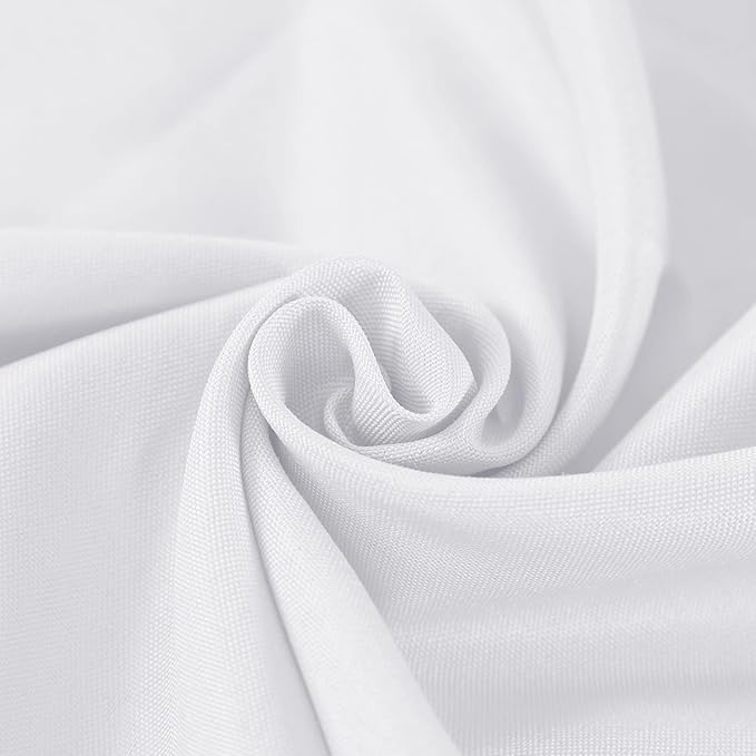 Fokitut 2 Pack Waterproof Round Tablecloth, 70 Inch, Stain Resistant and Wrinkle Polyester Table Cloth, Fabric Table Cover for Kitchen Dining, Wedding, Party, Holiday Dinner-White