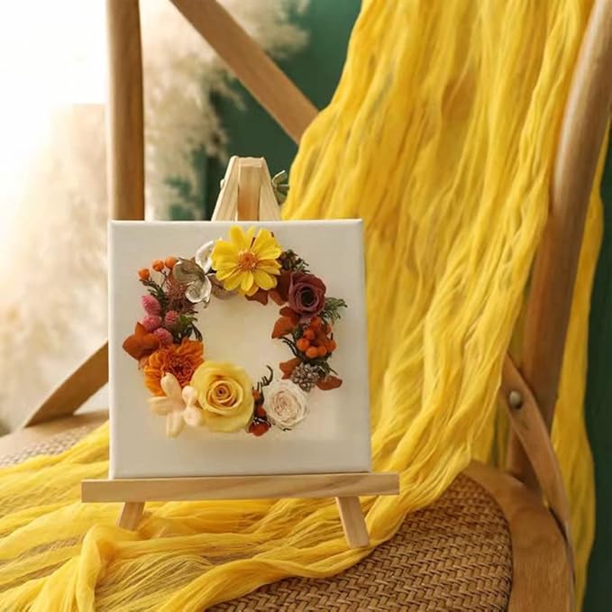 Joanlody Yellow Cheesecloth Table Runner Spring Easter 10Ft Rustic Gauze Boho Cheese Cloth Table Runner for Wedding Bridal Baby Shower Decoration