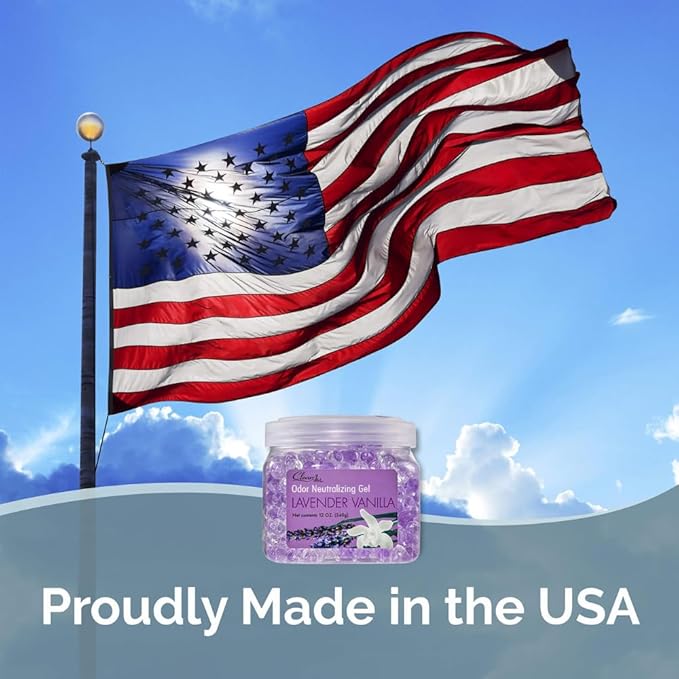 Clear Air Odor Eliminator Gel - 12 oz, Pack of 2 - Air Freshener Made with Essential Oils - Eliminates Odors in Bathrooms, Cars, Boats, RVs & Pet Areas - Lavender Vanilla Scent