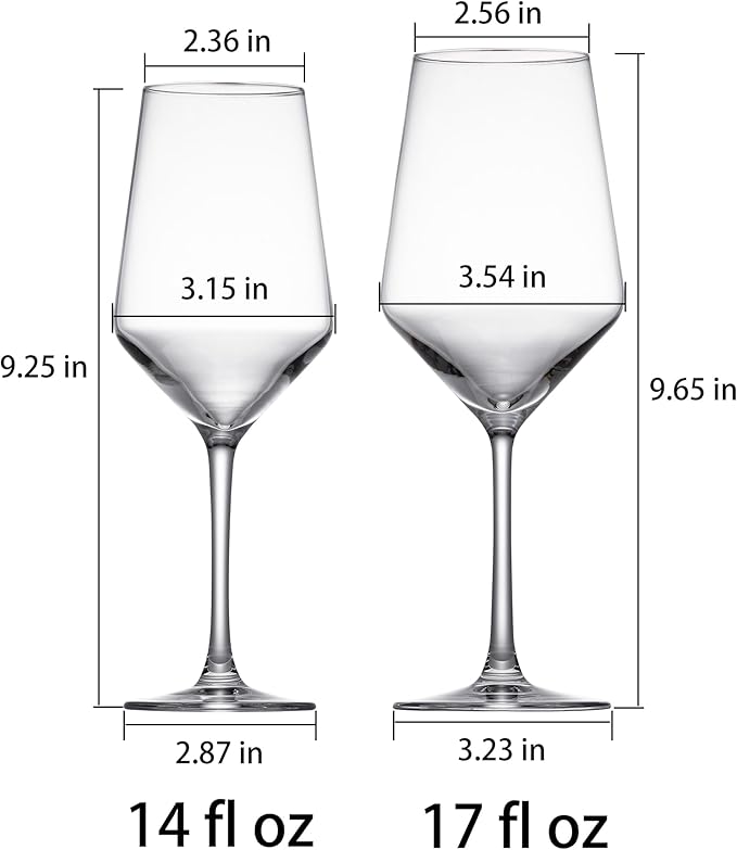 Wine Glasses, 14oz White Wine Glasses Set Of 4, Clear Red Wine Glass With Stem, Gifts For Men & Women