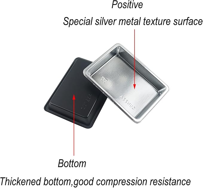100 pcs Mini 2.95"x2.16" Dipping Sauce Dishes, Plastic Disposable Rectangular Silver Soy Sauce Plate Set, Condiment Serving tray, Seasoning Platter, Appetizer Bowel -for Sushi Mustard Vinegar Soy BBQ