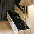 Leather Table Cover,1.8mm Thick,12x78 Inch Desk Cover,Dresser Cover Top,Dresser Protector Top,Dresser Cover,End Table Cover.(Black+Black,12x78)