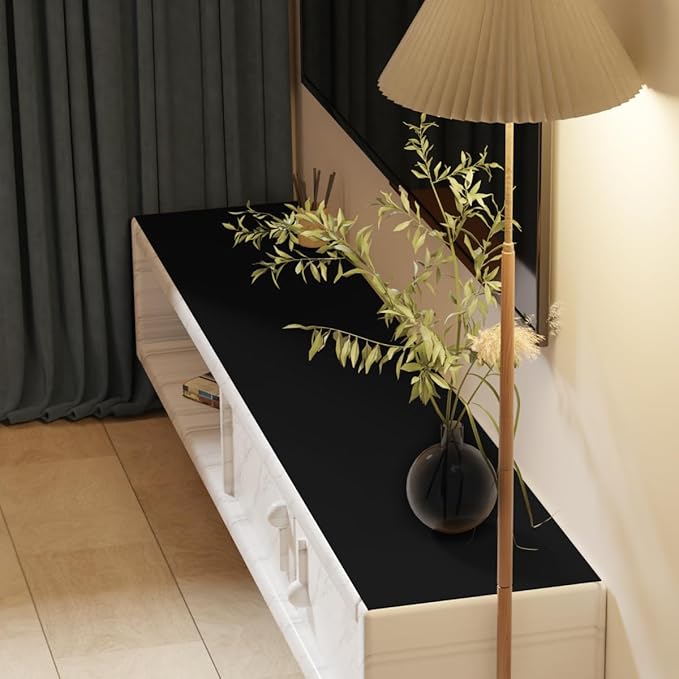 Top of Dresser Protector - 22x72 Inch Waterproof Easy to Clean Can Conceal Flaws Protector The Table Top from Scratches Used for Coffee Table Dresser(Black+Black 22x72)