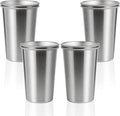 8 Pack 16oz Stainless Steel Pint Cup,Healthy Unbreakable and Stackable,Metal Drinking Glasses