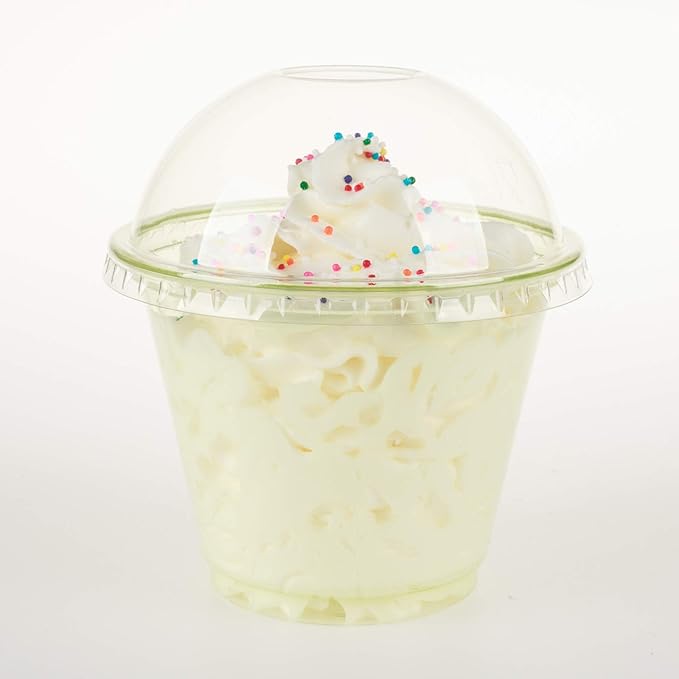 Golden Apple, 9oz-50sets Green Plastic Cups with Clear Dome lids No Hole…